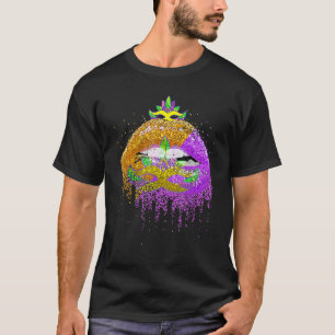 Carnival Party Costume Masquerade Lips Women  Mard T-Shirt