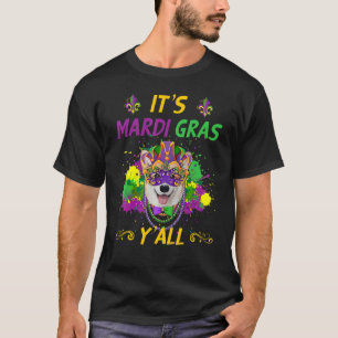 Carnival Party Idea Corgi Dog Mardi Gras T-Shirt