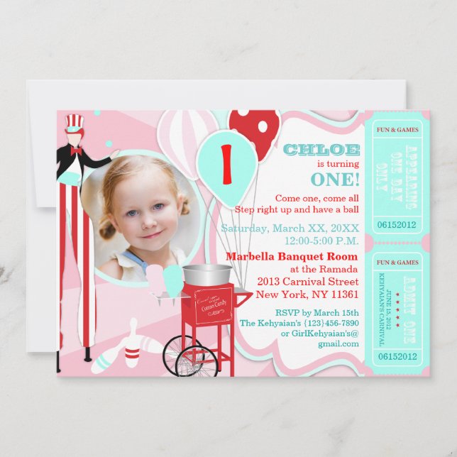 Carnival Pink 2 Invitation (Front)
