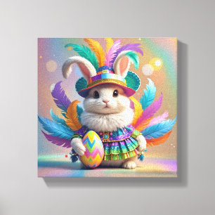 Carnival rabbit canvas print