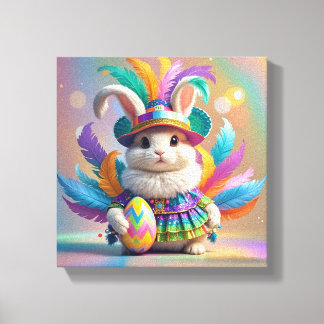 Carnival rabbit canvas print