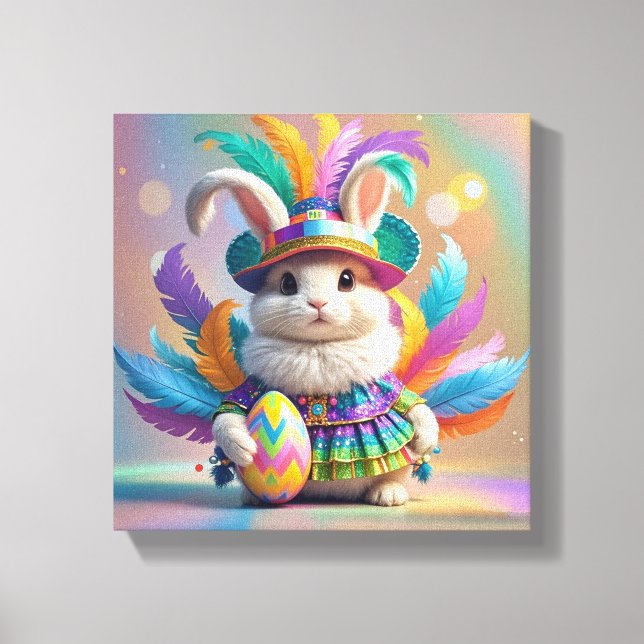 Carnival rabbit canvas print (Front)