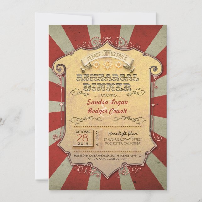 carnival rehearsal dinner invitations (Front)