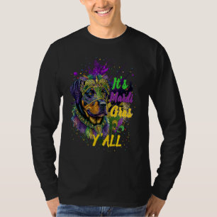 Carnival Rottweiler Mardi Gras Yall Masquerade T-Shirt