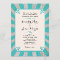 Carnival Steampunk Turquoise Wedding Invitation