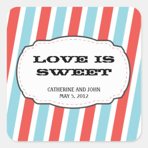 Carnival Themed Wedding Square Sticker