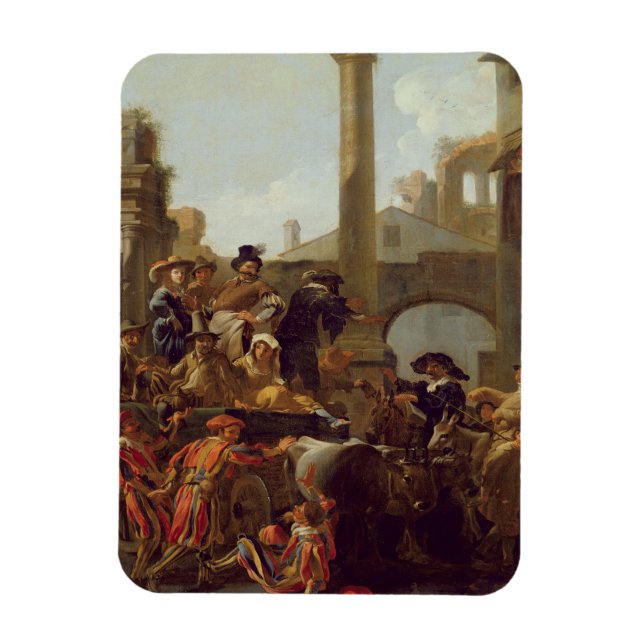 Carnival Time in Rome, 1653 (oil on canvas) Magnet (Vertical)