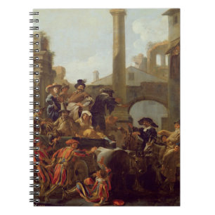 Carnival Time in Rome, 1653 (oil on canvas) Spiral Notebook