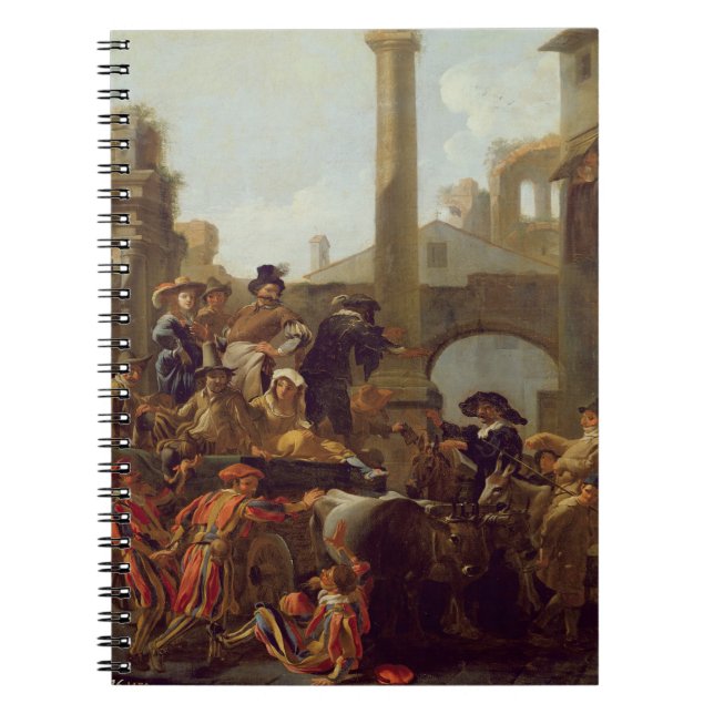 Carnival Time in Rome, 1653 (oil on canvas) Spiral Notebook (Front)