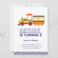 Carnival Train Purple Yellow Kids Boys Birthday