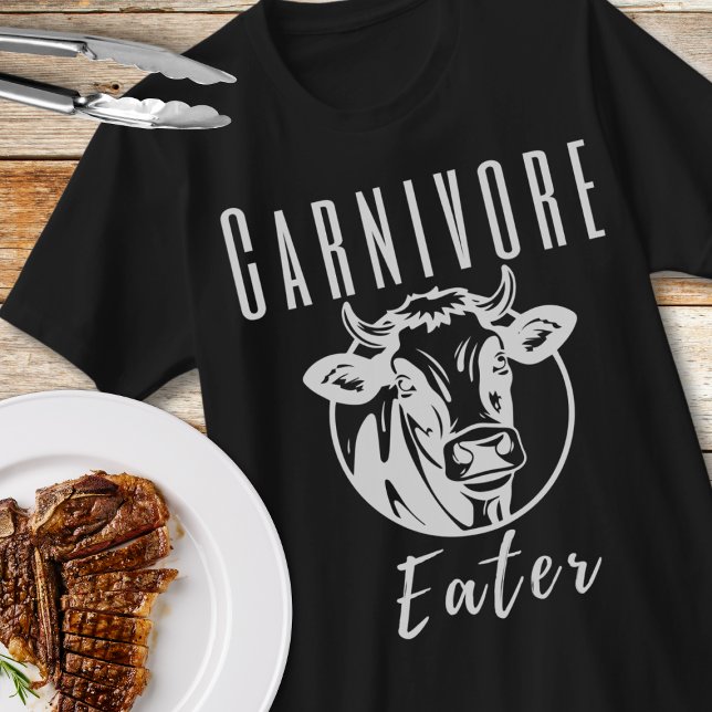 Carnivore Eater Cow Head Meat Lovers Unisex T-Shirt (Carnivore Eater Tee - for cow lovers and meat enthusiasts. #carnivorelifestyle)