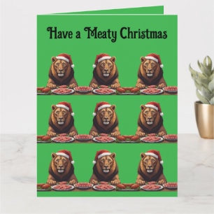 Carnivore lion Christmas holiday  Card