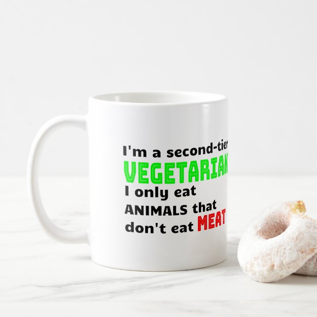 Carnivore Meat Lover Funny Sarcastic Gift Coffee Mug (With Donut)