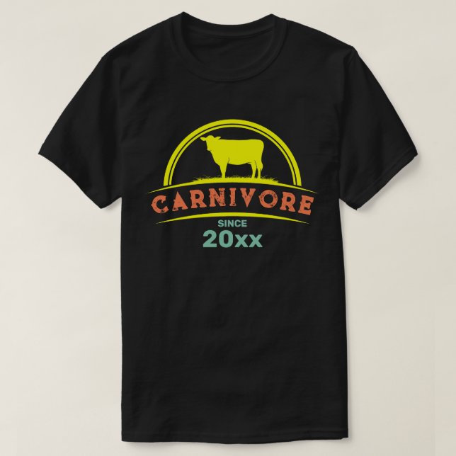 Carnivore Since Year Customisable T-Shirt (Design Front)