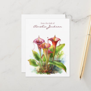 Carnivorous Pitcher Plant Botanical Watercolor Art Postcard