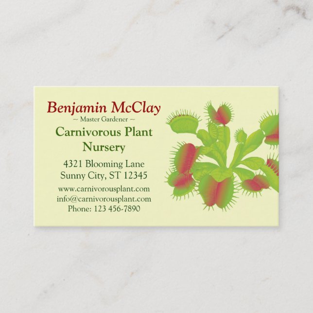 Carnivorous Plants Business Card (Front)