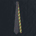 Carnivorous Plants Nepenthes and Venus Fly Traps Tie<br><div class="desc">Features a pattern of carnivorous plants with illustrations of nepenthes or pitcher plants and venus fly traps in flowerpots surrounded by flies and set against a navy blue background. The reverse side has a coordinating pattern of diagonal stripes.</div>