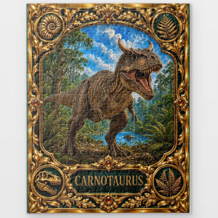 Carnotaurus Dinosaur, Jewelled Heirloom Art Jigsaw Puzzle