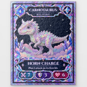 Carnotaurus Dinosaur, Rainbow Foil Art Jigsaw Puzzle