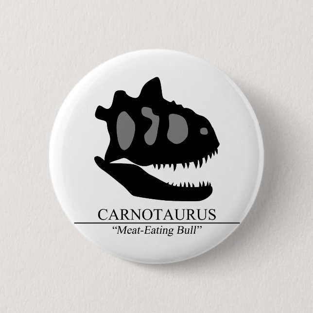 Carnotaurus Skull 6 Cm Round Badge (Front)