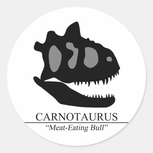 Carnotaurus Skull Classic Round Sticker (Front)