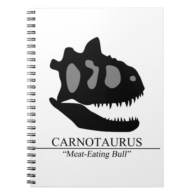 Carnotaurus Skull Spiral Notebook (Front)