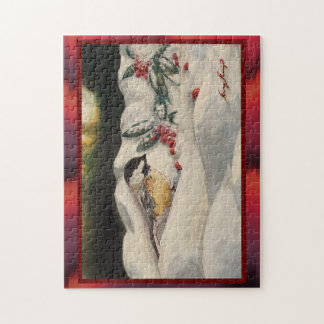 Carol Chick-a-Dee with Mistletoe Jigsaw Puzzle