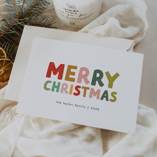 CAROL Colourful Cute Family Fun Merry Christmas Holiday Card