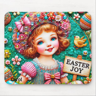 CAROL~ EASTER JOY VINTAGE GIRL ~ Mouse Pad