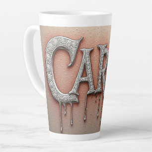 Carol Name in Dripping Gold Latte Mug