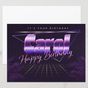 Carol Name Vorname lila retro Karte Geburtstag Card