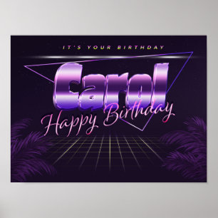 Carol Name Vorname lila retro Poster Geburtstag