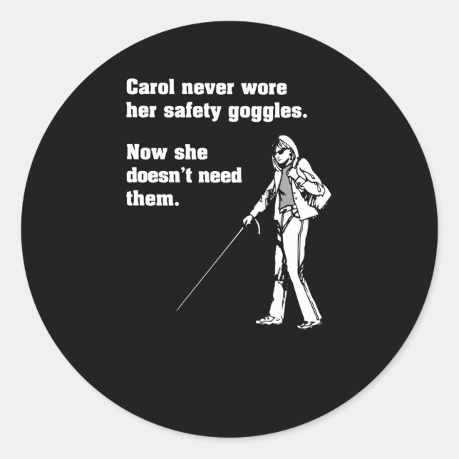 Carol Safety Goggles Science Chemistry Classic Round Sticker (Front)