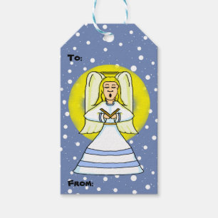 Carol Singing Angel Christmas Gift Tags