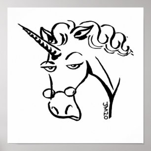 Carol the unicorn portrait poster