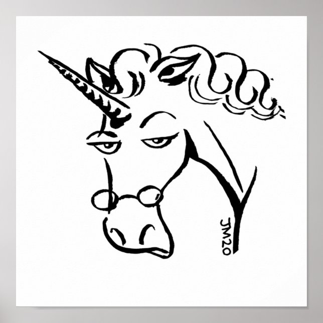 Carol the unicorn portrait poster (Front)
