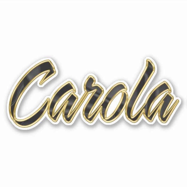 Carola black gold lettering decal sticker (Front)