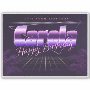 Carola Name Vorname lila retro Sticker Geburtstag