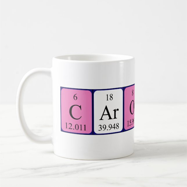 Carolann periodic table name mug (Left)