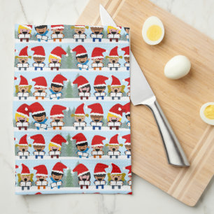 Carolers Christmas Tea Towel