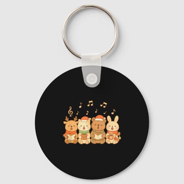 Carolers Kids Boys Girls Christmas Carolers  Key Ring (Front)