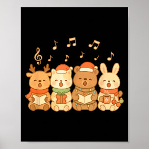 Carolers Kids Boys Girls Christmas Carolers Poster
