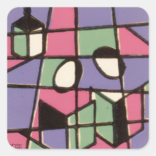 Carolers Square Sticker