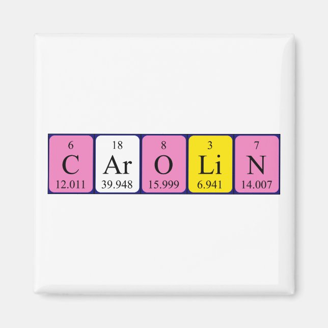 Carolin periodic table name magnet (Front)