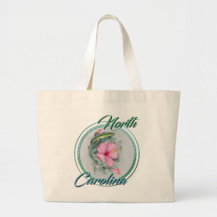 Carolina Anole & Hibiscus Large Tote Bag