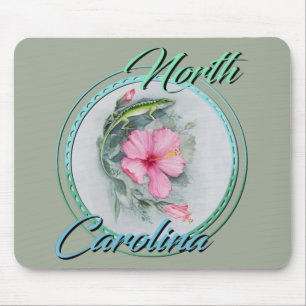 Carolina Anole & Hibiscus Mouse Pad