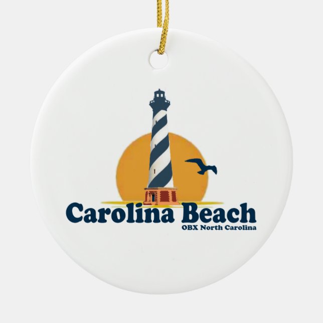 Carolina Beach. Ceramic Tree Decoration (Front)