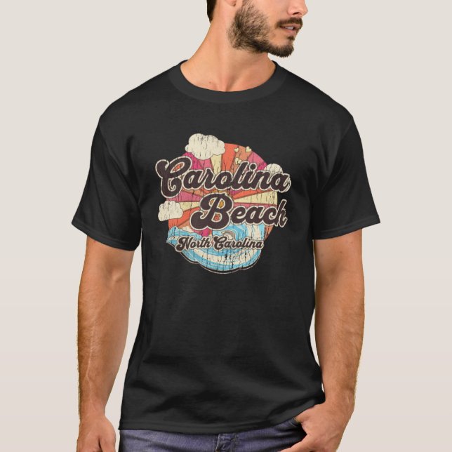 Carolina Beach NC Summertime Vacationing Waves T-Shirt (Front)
