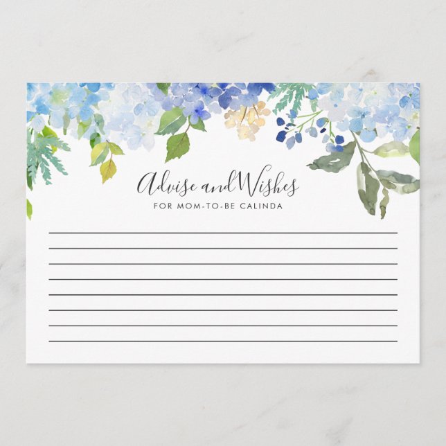 Carolina Bloom | Baby Shower | advice and wishes Card (Front)