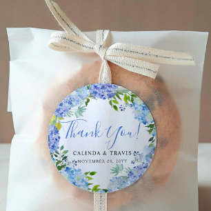 Carolina Bloom Wreath   Thank You Classic Round Sticker